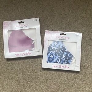 Vera Bradley Fitted Masks - Lavender and Navy